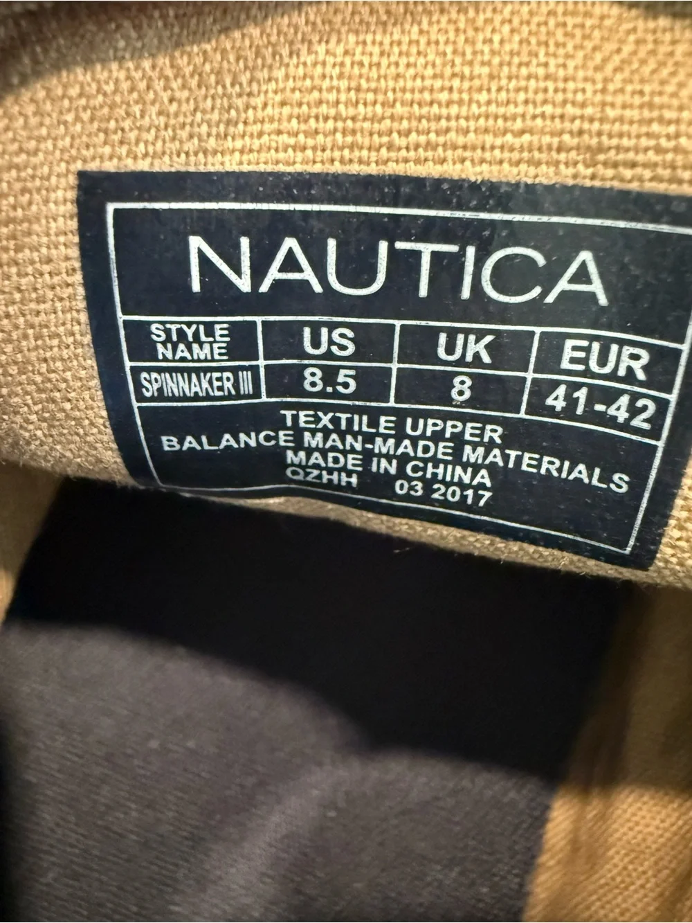 Nautica Men’s Tan Canvas Boat Shoes Sz 8.5